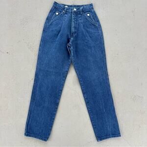 Vintage 80s Wrangler high rise pleated taper leg bareback trouser mom jeans